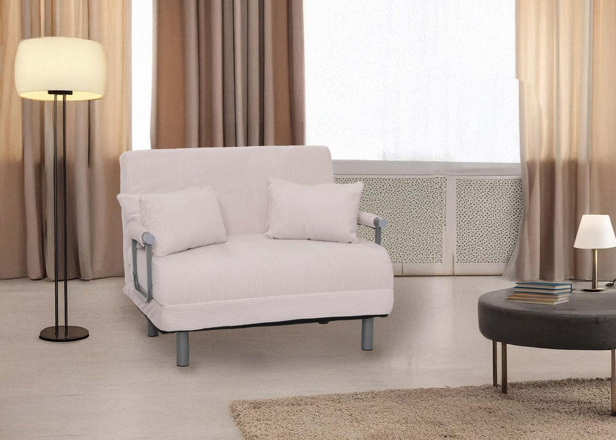 SCHLAFSESSEL Cremeweiß - Weiß, Textil (105/80/190cm) - MCW