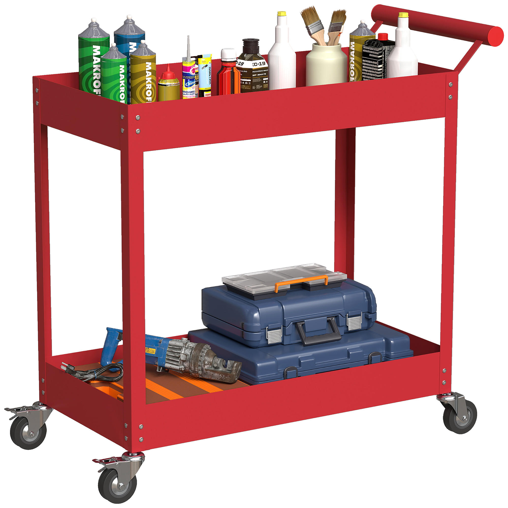 WERKSTATTWAGEN DE-18502 Rot - Rot, Metall (38/84/84.5cm) - ComfortXL