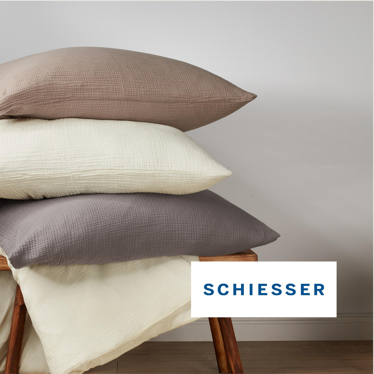 BETTWÄSCHESET Molly - Musselin - 2-teilig - 135 x 200 cm - Grau - Grau, Textil (135/200cm) - SCHIESSER