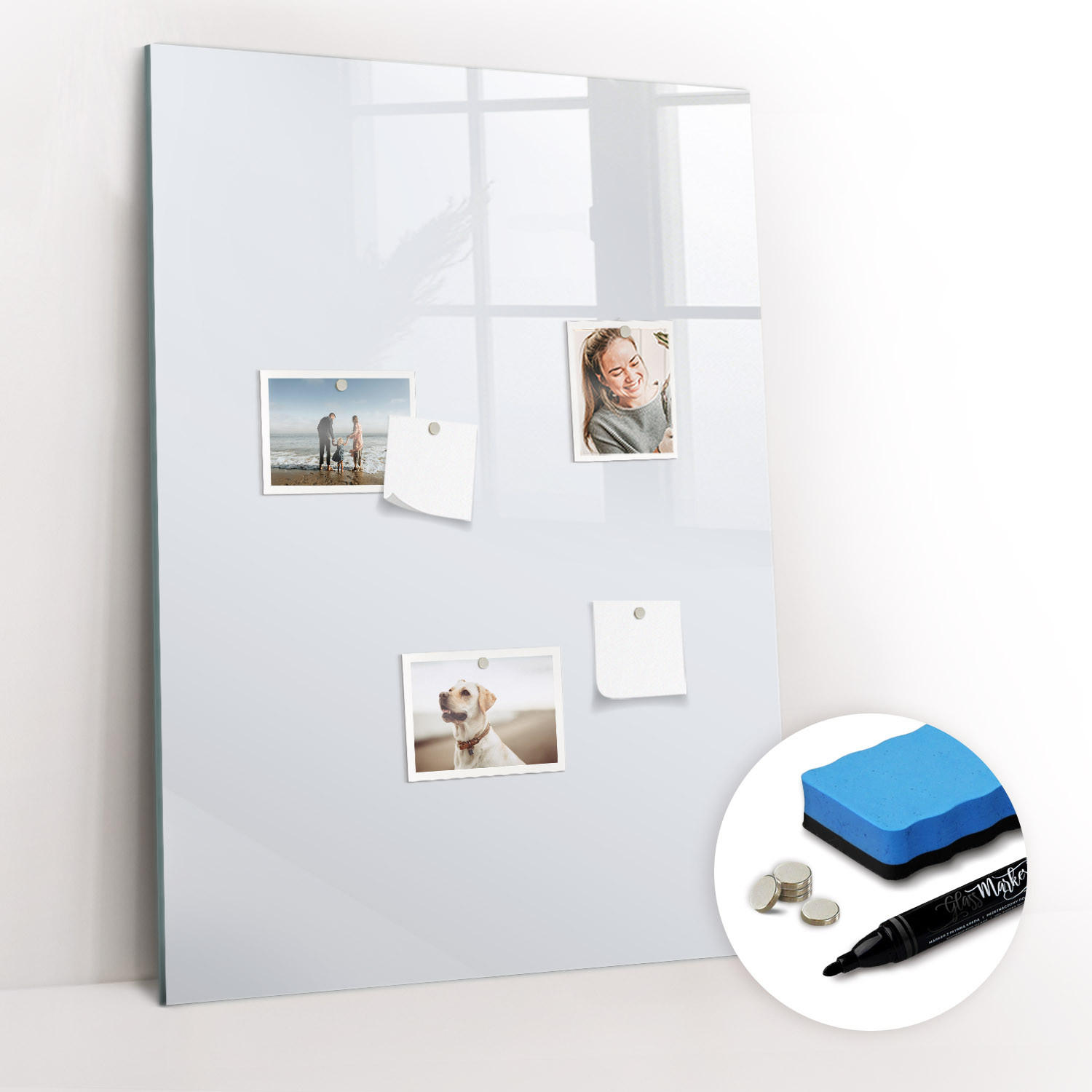 MAGNETTAFEL 70x100 Weiß schwarzer Marker - Weiß, Glas (70/0.4/100cm) - TULUP