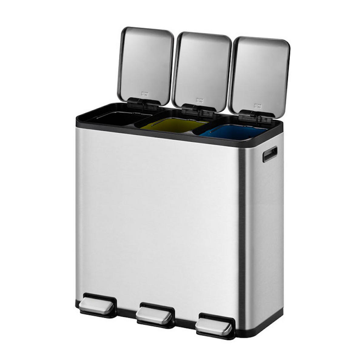 MÜLLEIMER rechteckig 45 Liter 50,8x60,5x32,1 cm Silber - Silberfarben, Metall (60.5/50.8/32.1cm) - PROREGAL