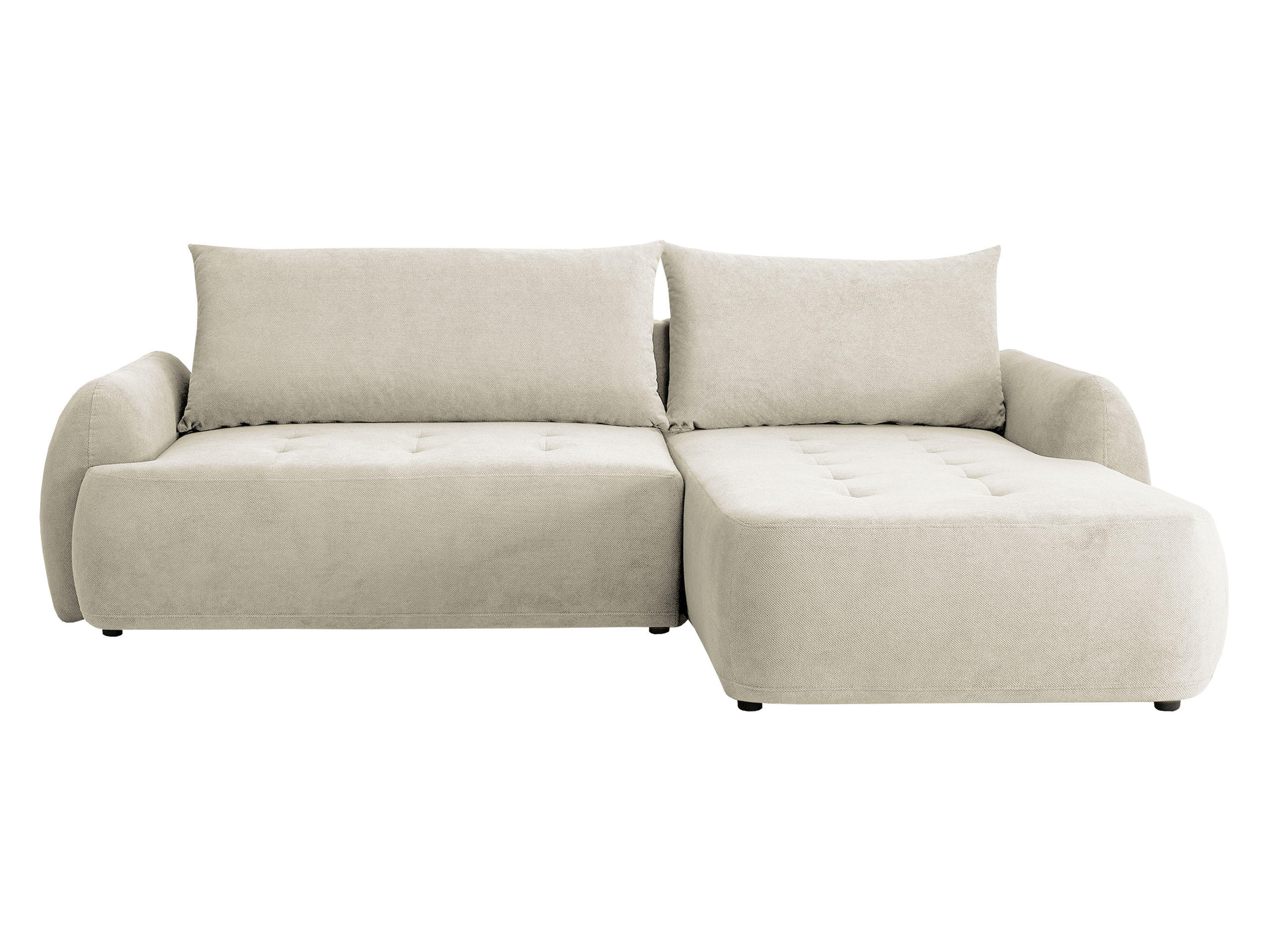 COLTAR Bueno II, Dreapta - crem/negru, material textil/lemn (185/280cm) - MIRJAN24