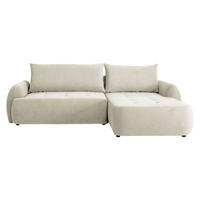 COLTAR Bueno II, Dreapta - crem/negru, material textil/lemn (185/280cm) - MIRJAN24
