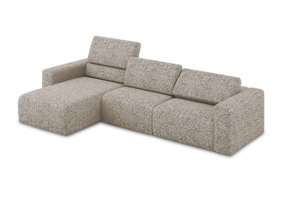 ECKSOFA Links Strukturstoff Stoff Beige - Beige/Gelb, Kunststoff/Textil (167/314cm) - Makamii