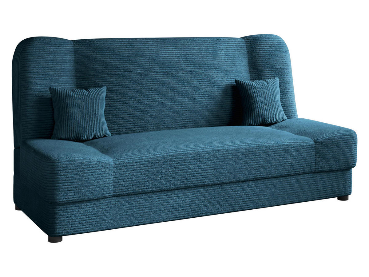 SCHLAFSOFA Jonas Cord - Dunkelblau, Holz/Textil (195/86/87cm)