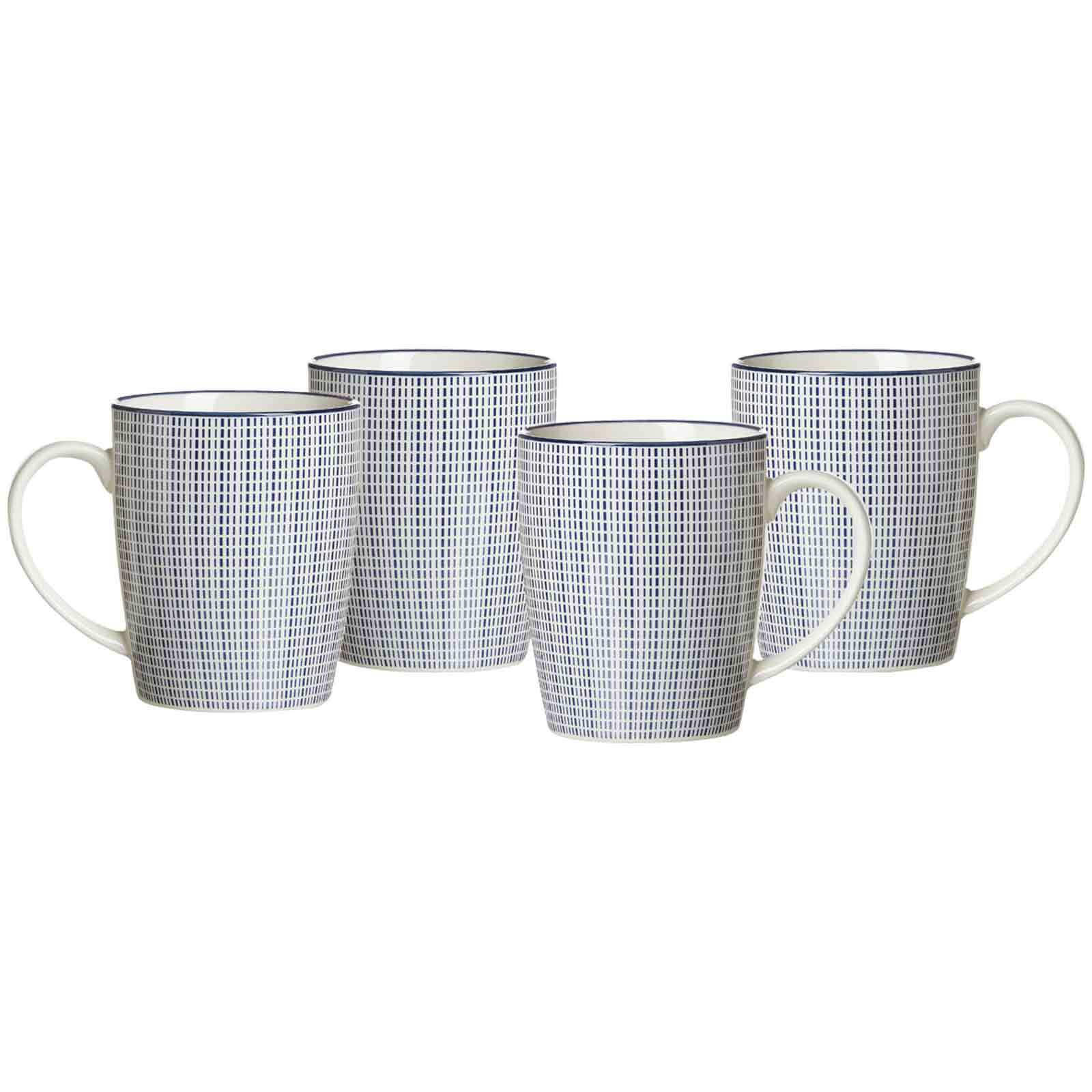 KAFFEEBECHER Royal Makoto weiß-blau 350 ml 4er Set - Blau/Weiß, Keramik (0.35L) - Ritzenhoff Breker