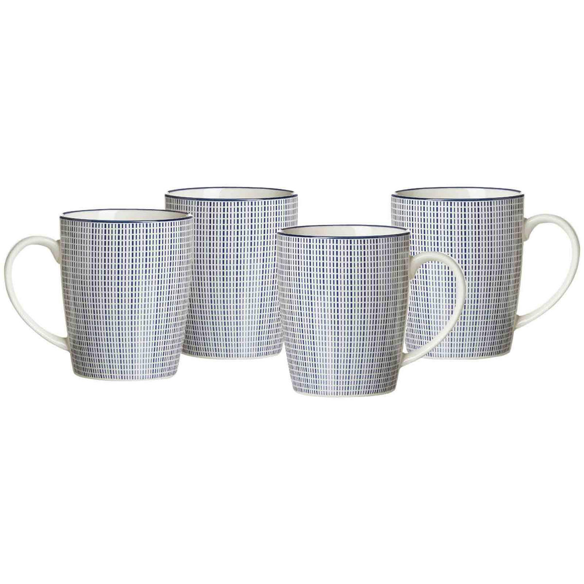 KAFFEEBECHER Royal Makoto weiß-blau 350 ml 4er Set - Blau/Weiß, Keramik (0.35L) - Ritzenhoff Breker