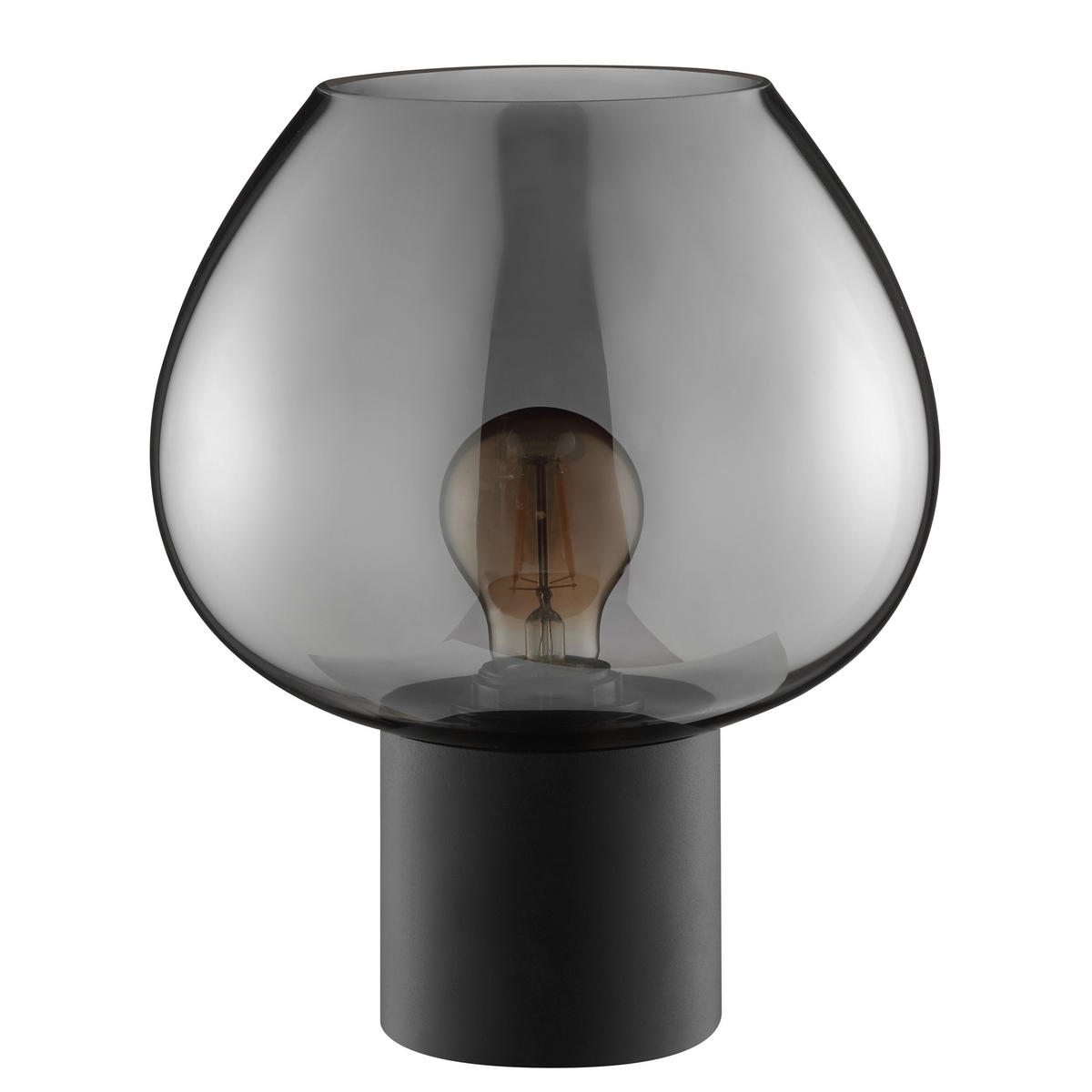 TISCHLEUCHTE Ligari Schwarz/Rauchglas 23/23/27,5 cm - Multicolor, Glas (23/23/27.5cm) - Brilliant