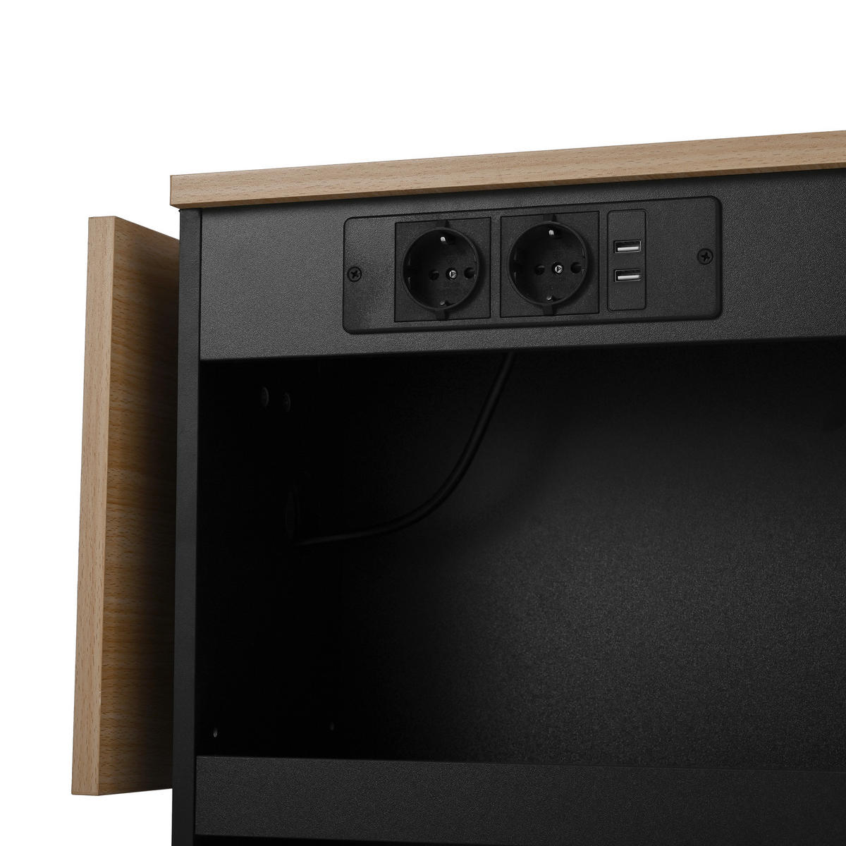 KÜCHENINSEL 120x70x91.5cm Schwarz mit Ausziehplatte & Rollen - Schwarz, Holzwerkstoff (120/91.5/70cm) - Modfu