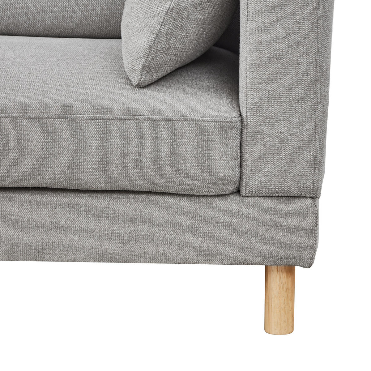 ECKSOFA 235/152/78 cm Grau mit Fußbank, 3-Sitzer - Hellgrau/Grau, Holz/Textil (235/152cm) - Oxeza