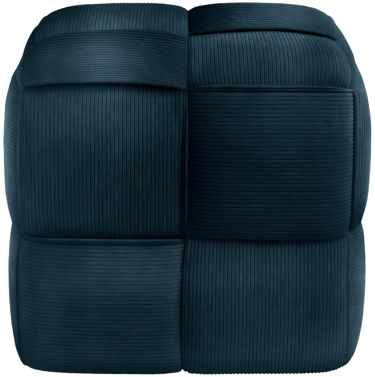 SITZHOCKER Giros Cord Dunkelblau Hocker Schlafzimmer - Dunkelblau, Textil (40/40/40cm) - DELUKE