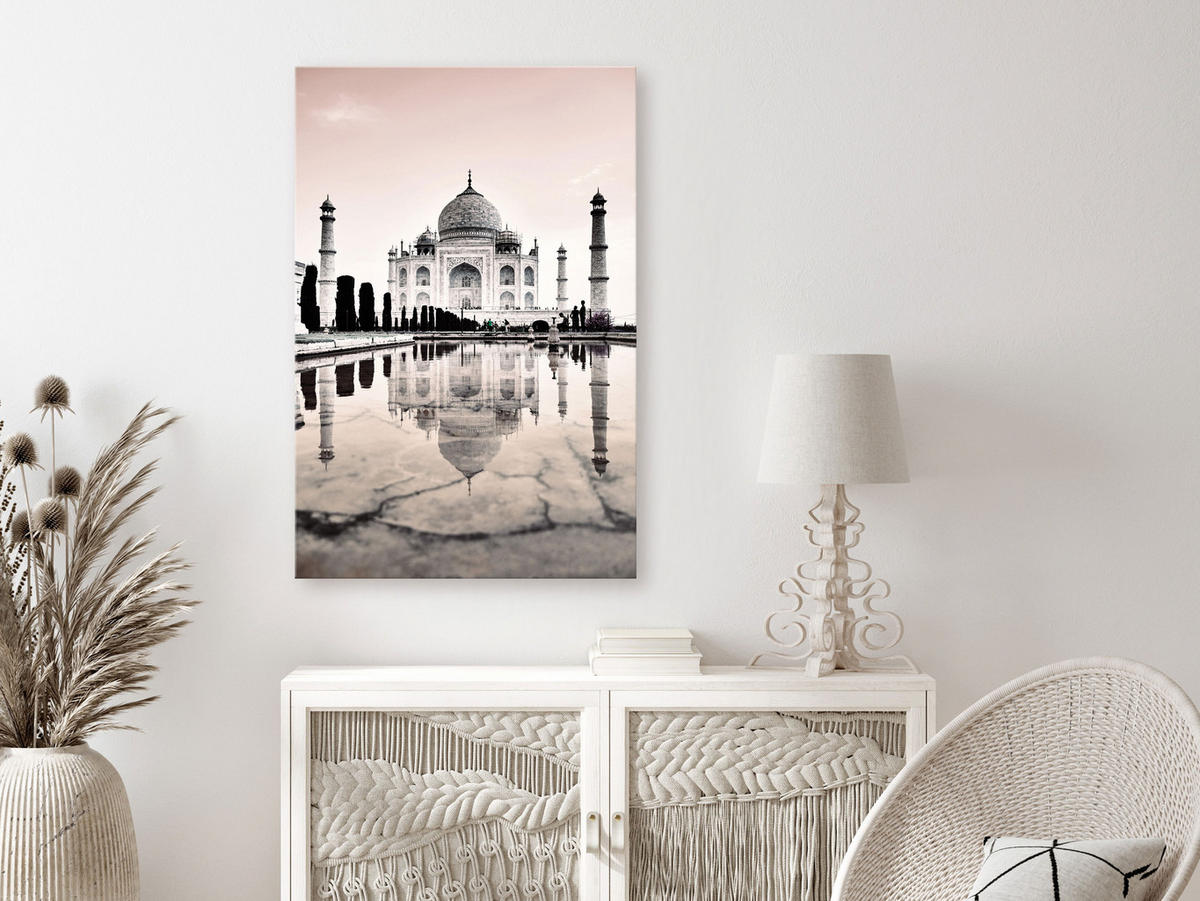 KUNSTDRUCK Grau 80/120 cm - Pink/Grau, Textil (80/120cm) - KUNSTLOFT