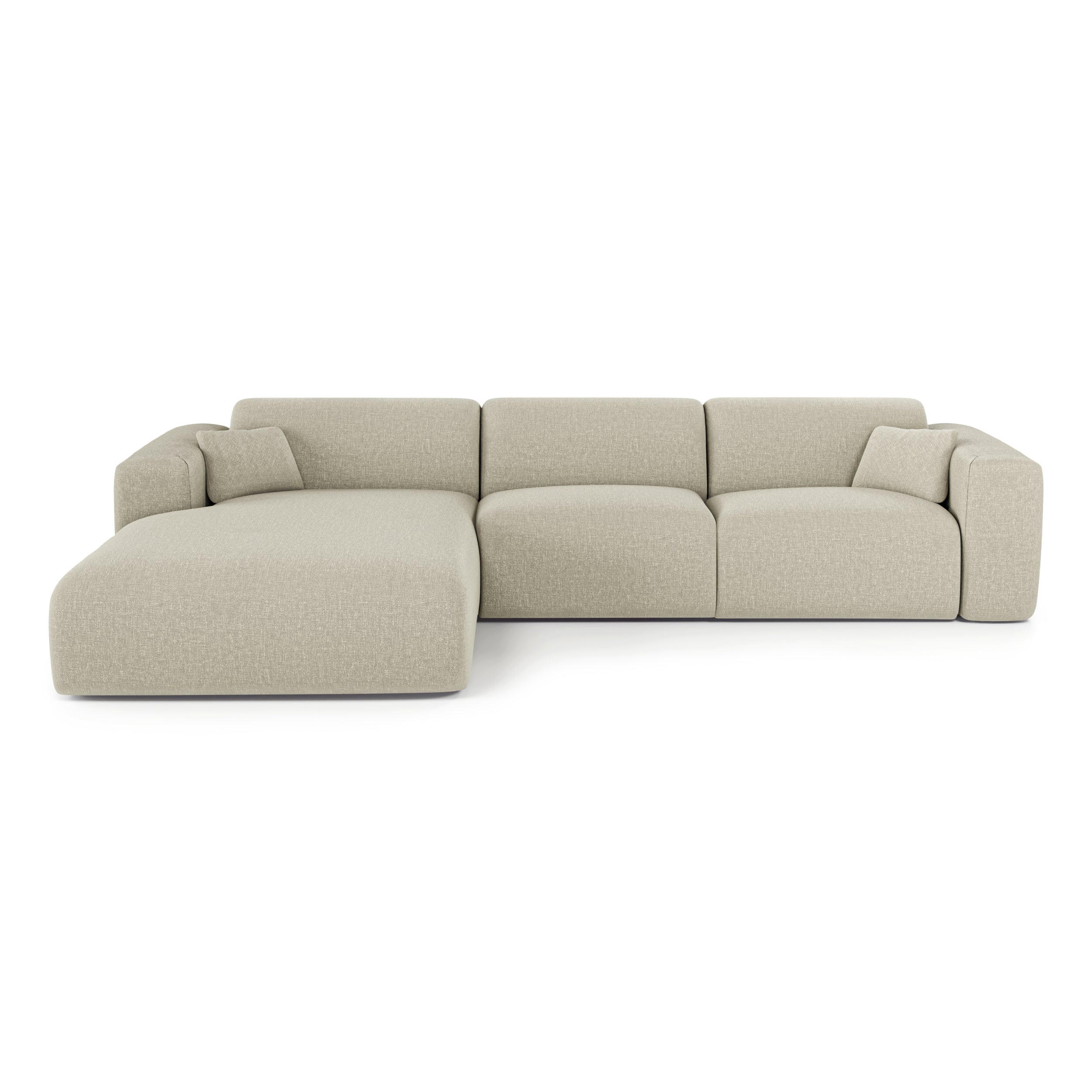 ECKSOFA LINKS SCHLAFSOFA Dunlopillo 5 Plätze Stoff beige - Beige, Textil (165/280cm) - Sia Home