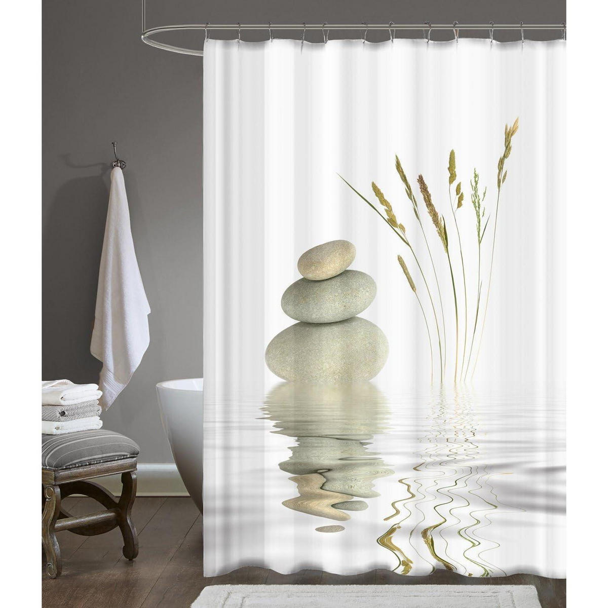 DUSCHVORHANG Wellness Stone 120 x 200 cm - Multicolor, Textil (120/200cm)