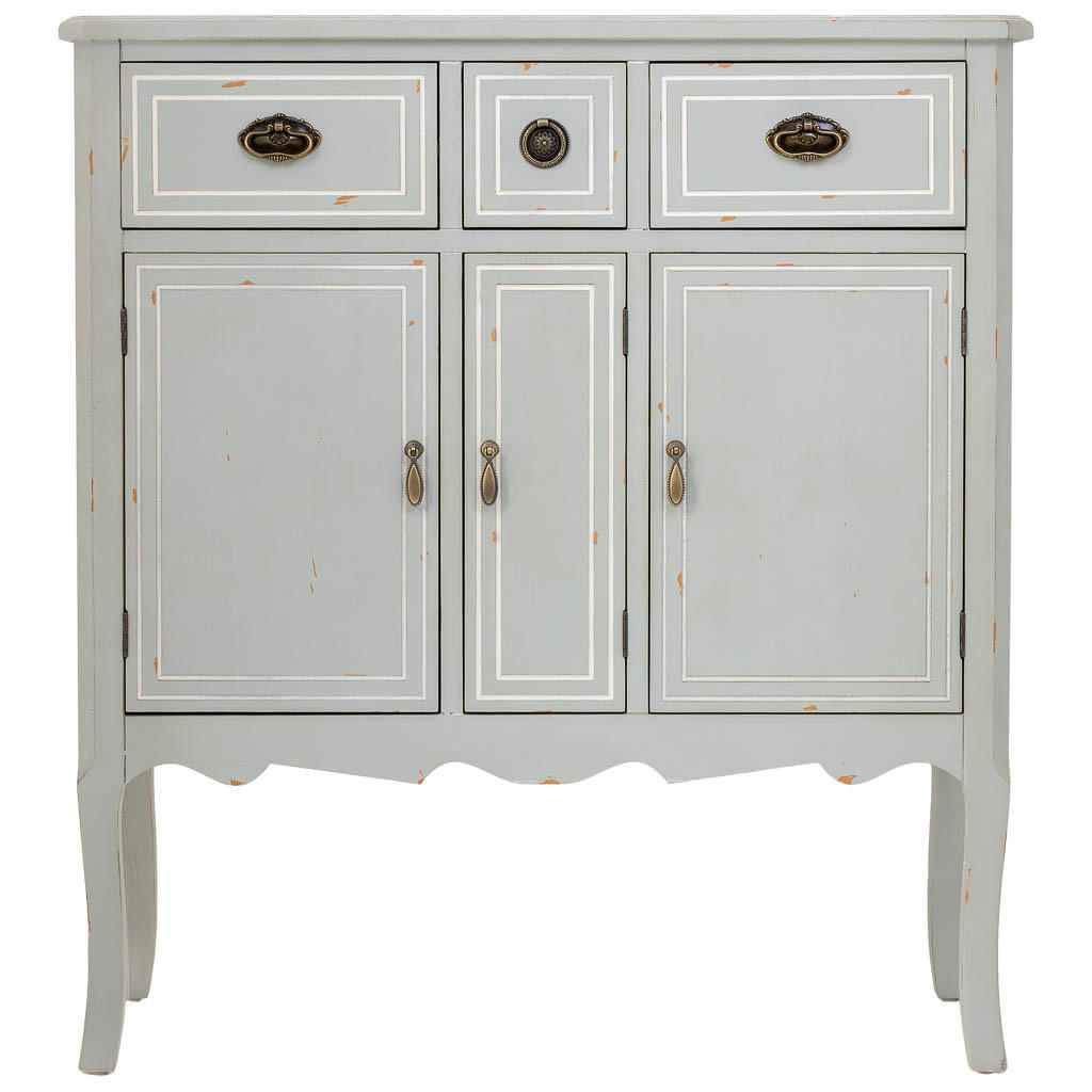 HOLZ-SIDEBOARD mit 3 schubladen und 3 türen 90x38x98 cm - Weiß, Holz (90/9/38cm) - Wanderlust