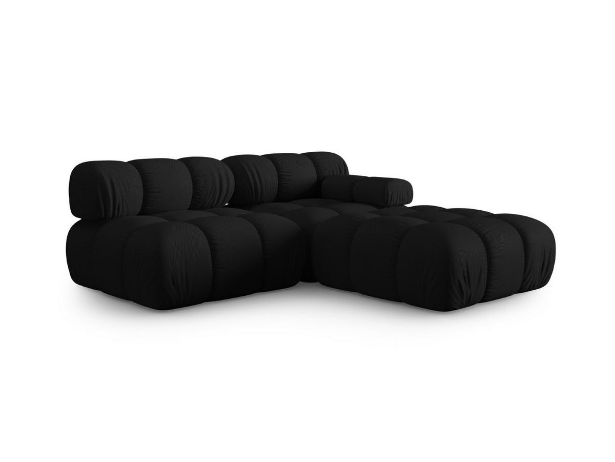 SOFA modular rechts Bellis aus 3D-Stoff schwarz 4 Sitzplätze - Schwarz, Textil (282/70/94cm) - Micadoni