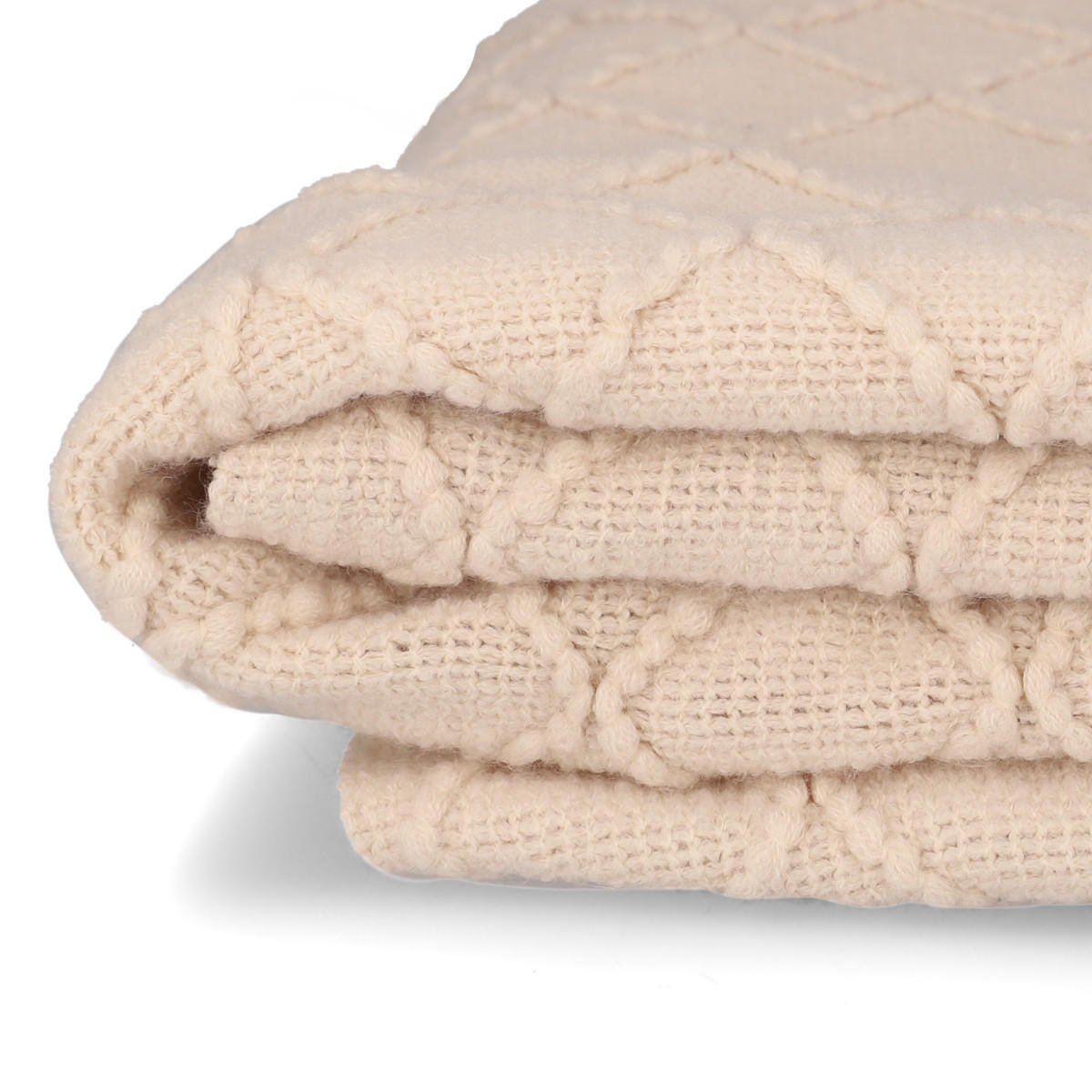 DECKE Loop beige 130/170 cm - Beige, Textil (130/170cm) - Homla