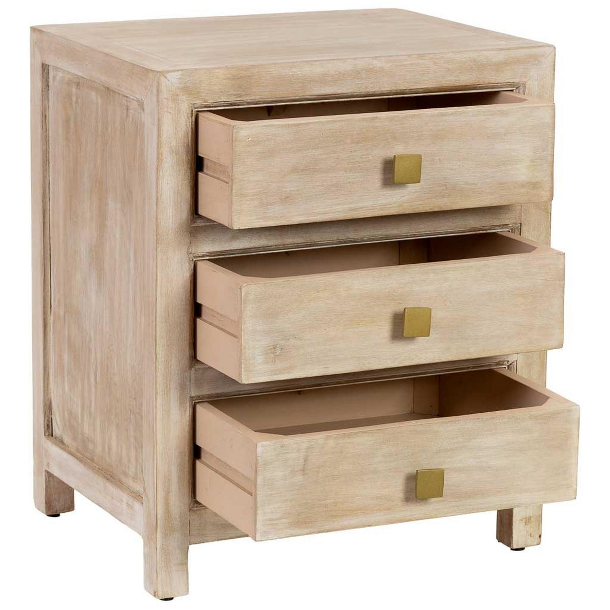 NACHTTISCH aus Holz, beige, 50x40x61cm - Beige, Holz (50/60.5/40cm) - Wanderlust