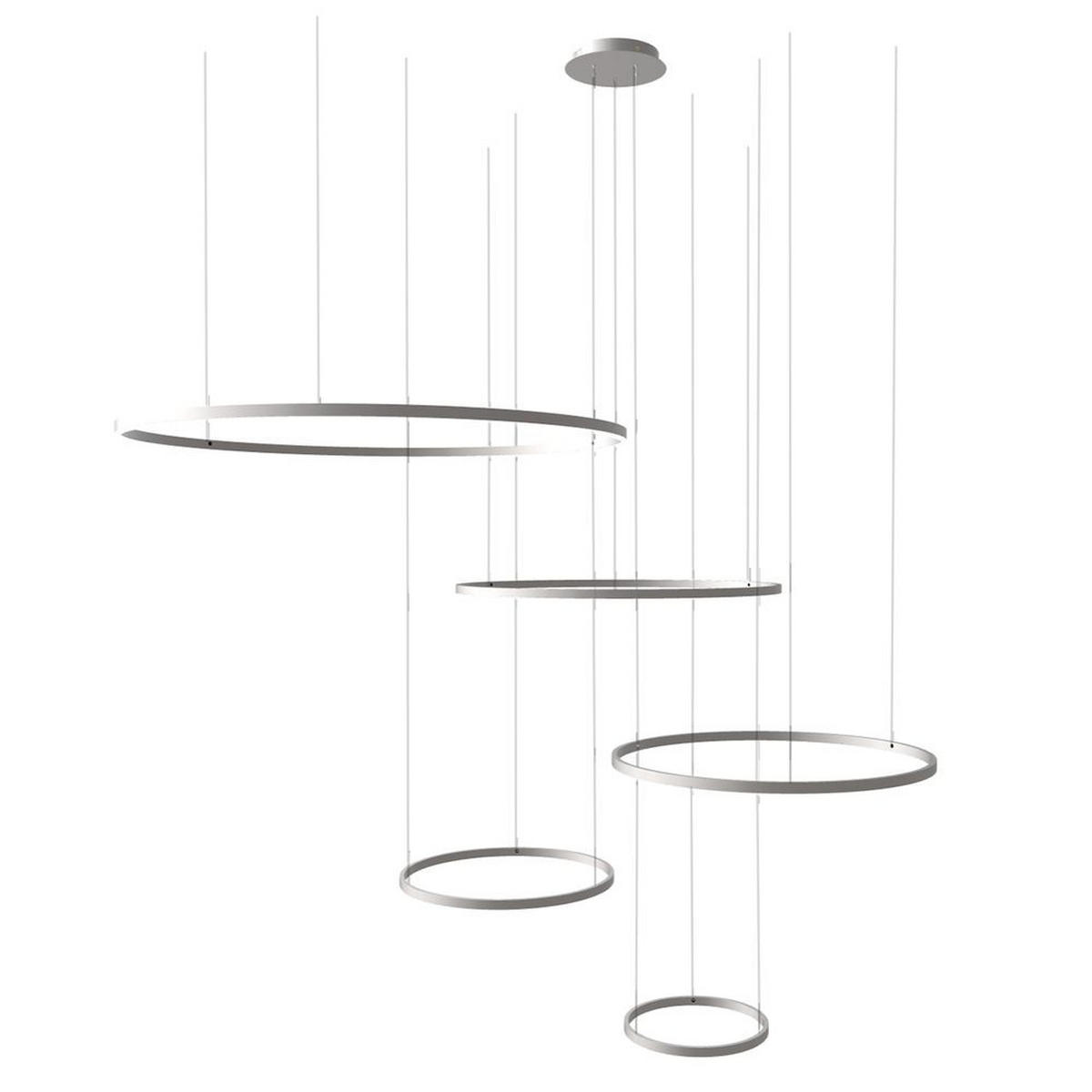 LED-HÄNGELAMPE 5er Ring Aluminium Ø 120 | 100 | 80 | 60 | 40cm - Alufarben, Metall (1.3/120/3.3cm) - s.luce
