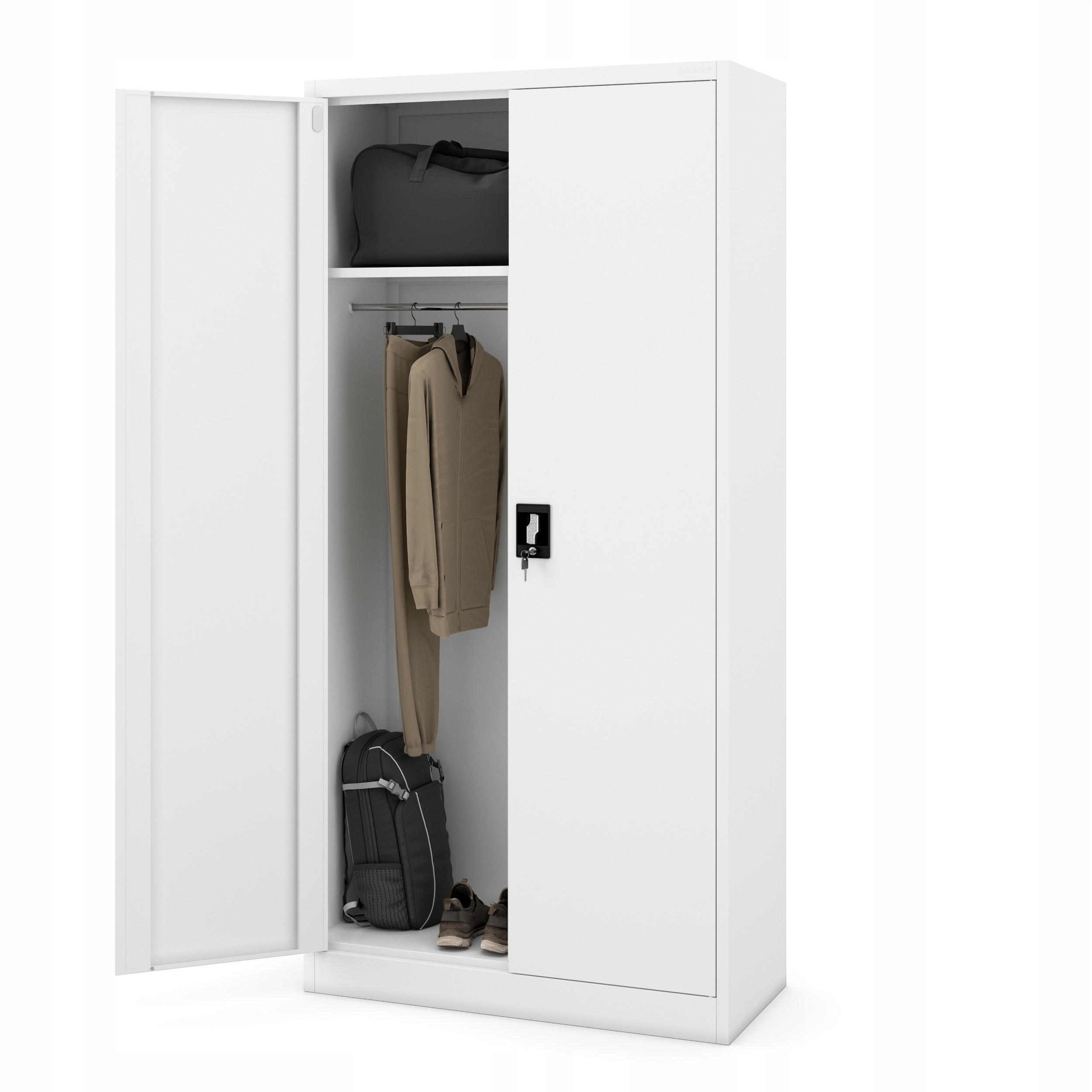 MEHRZWECKSCHRANK DAWID - Weiß, Metall (90/185/45cm) - Jan Nowak