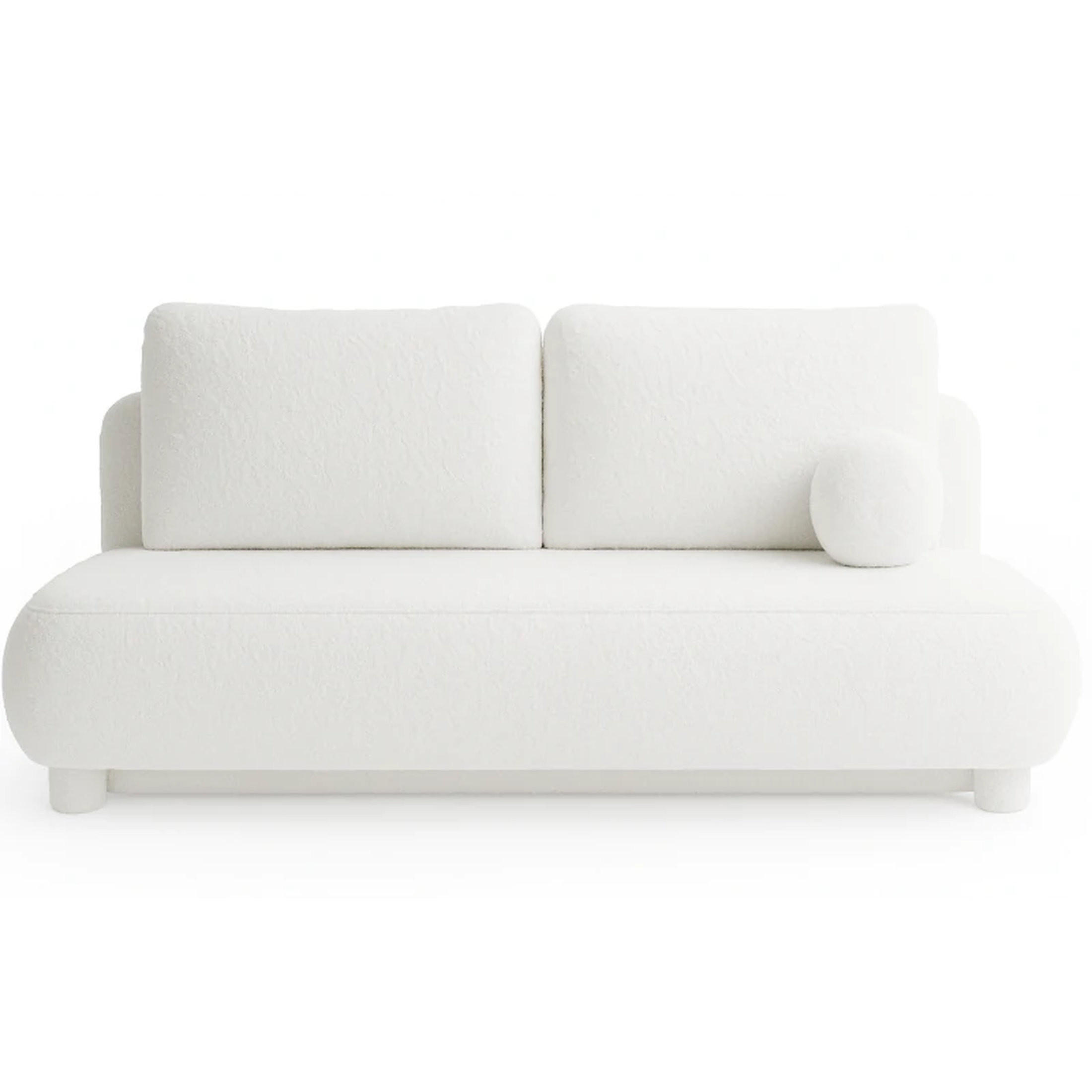 SCHLAFSOFA MAJA, Sofa mit Schlaffunktion und Bettkasten, Farbe: Weiß, Bouclé-Stoff - Weiß, Textil (209/96/96cm) - Sepro Meble
