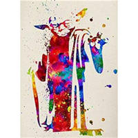 POSTER Yoda Aquarell A4 Rahmenlos - Klar, Papier (29.7/5/21cm) - Nacnic