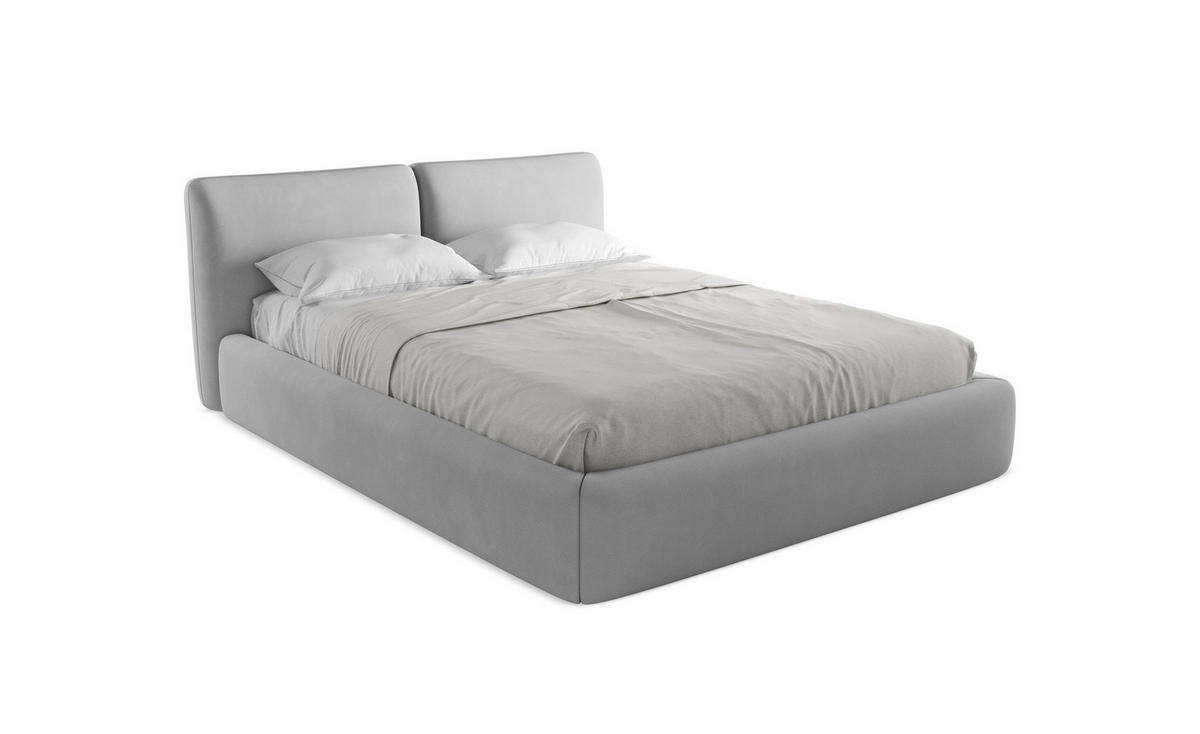 POLSTERBETT mit Bettkasten und Lattenrost 180x228 Grau - Schwarz/Graphitfarben, Kunststoff/Textil (160/200cm) - Makamii