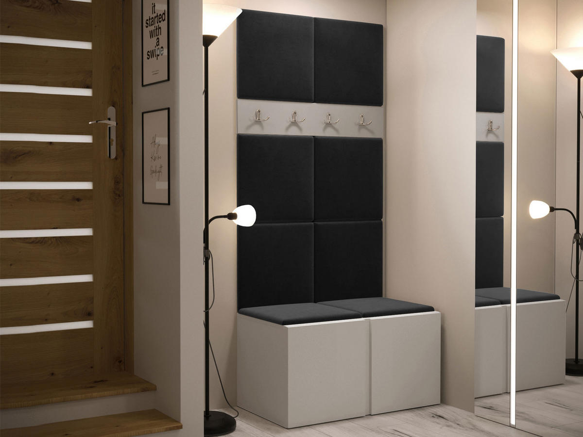 GARDEROBEN-SET Orion IV - Kaschmir/Anthrazit, Holzwerkstoff/Kunststoff (84/186/46cm) - MIRJAN24