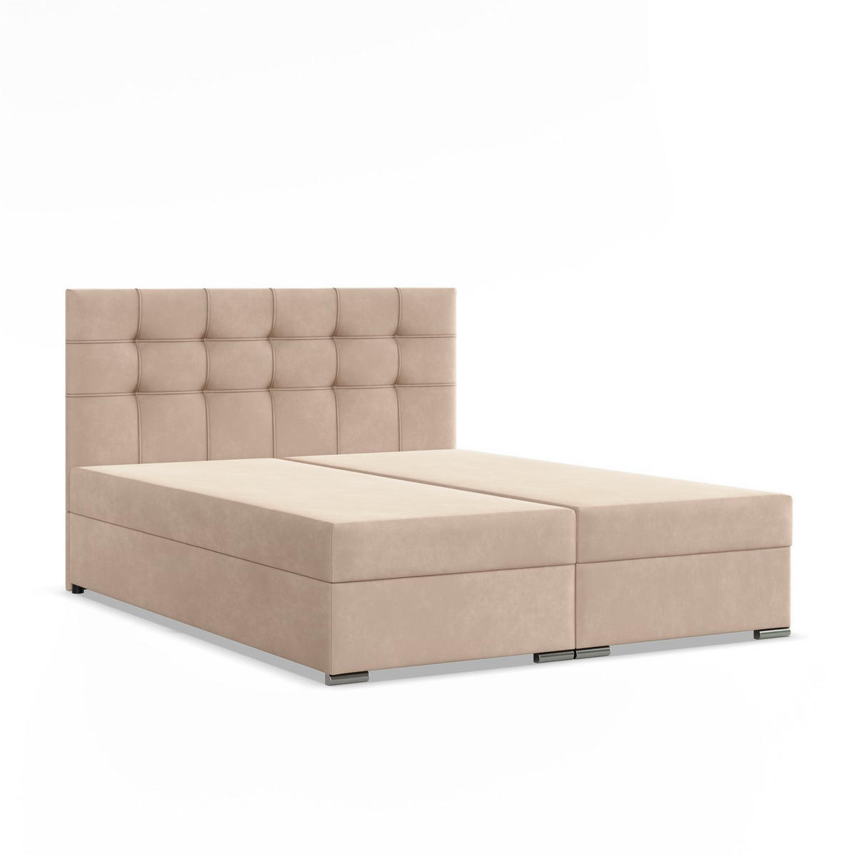 BOXBETT MIT KOPFTEIL 140x200 ELDA, Beige - Creme, Textil (140/200cm) - Mebligo