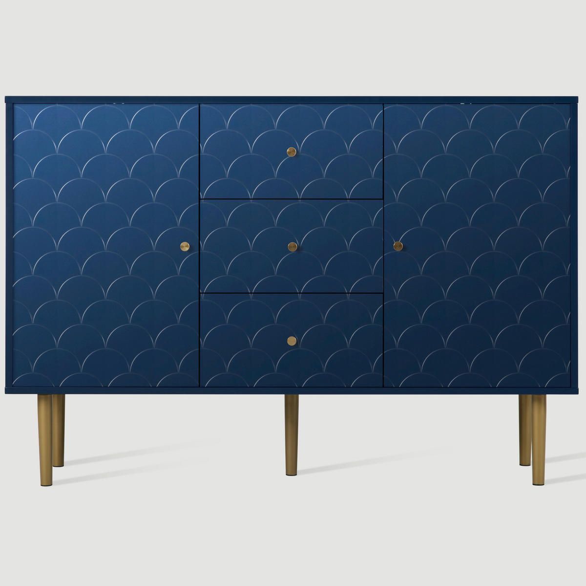KOMODA z dreveného materiálu a kovu, 120/40/83 cm, námornícka modrá - tmavomodrá, kov (120/83/40cm) - Modenvie