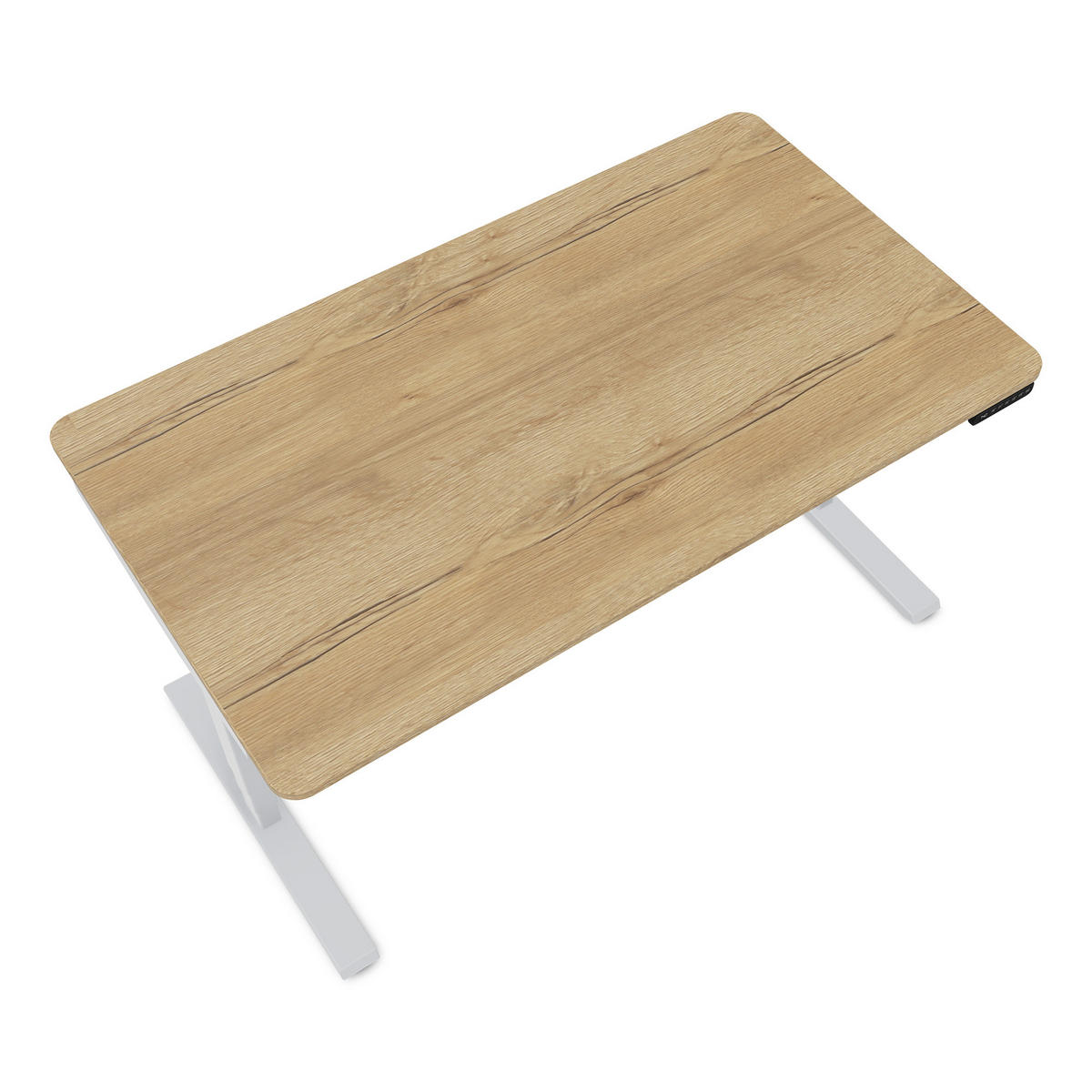 SCHREIBTISCH Elektrisch höhenverstellbarer Schreibtisch Y-Line Curved Eiche Natura Weißaluminium 140/70/62-127cm - Weiß Hochglanz/Silberfarben, Holzwerkstoff/Metall (70/140/127cm) - ASSMANN