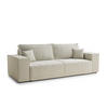 SOFA MIT SCHLAFFUNKTION Milos Creme Chenille-Stoff - Creme/Schwarz, Holz/Holzwerkstoff (255/70/105cm) - Maison de Reve