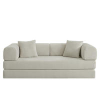 SCHLAFSOFA DE-34938 Tatami-Bodensofa mit 2 Kissen Beige - Beige, Textil (204/65/97cm) - ComfortXL