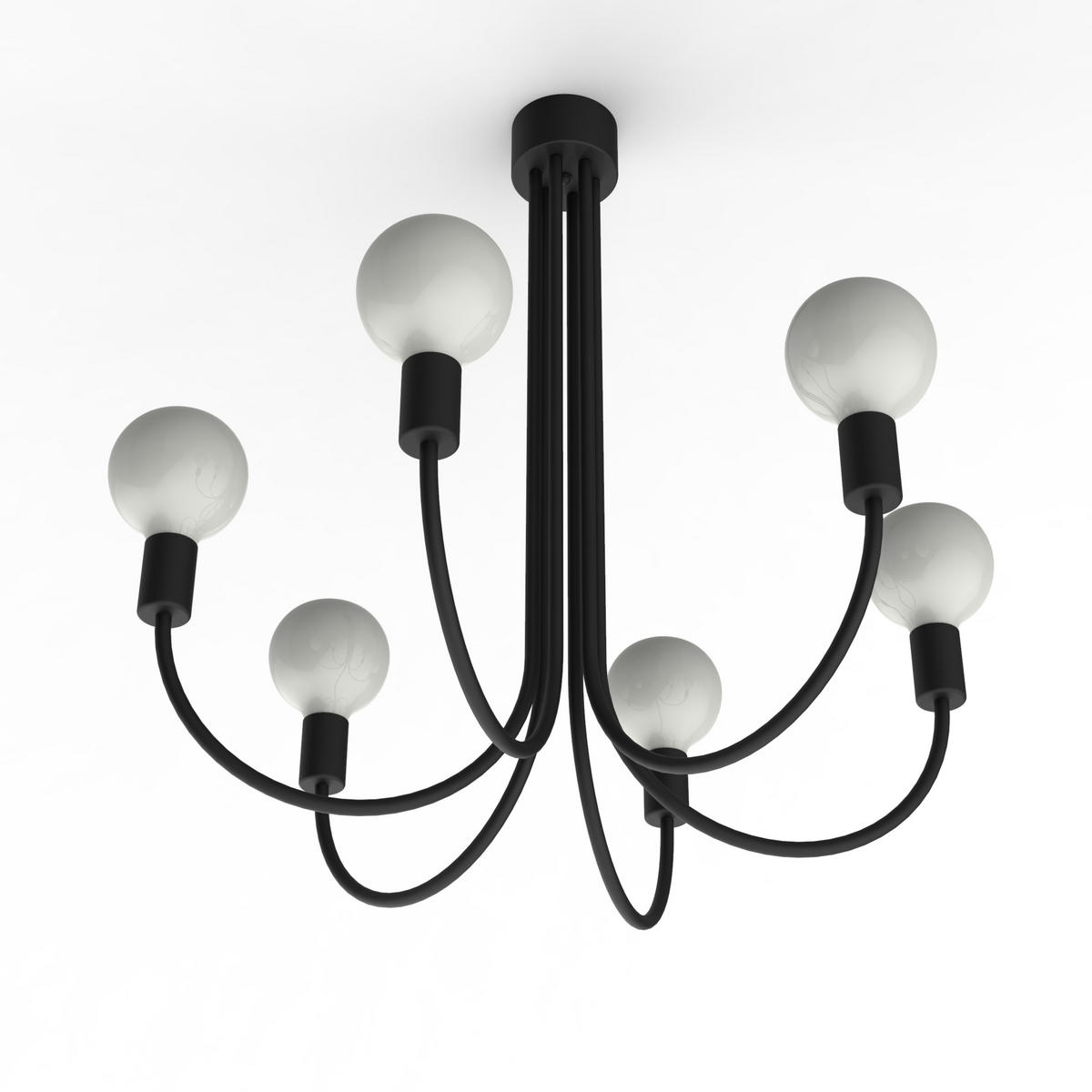 DECKENLEUCHTE - Schwarz, Metall (60/60/60cm) - Lumicom