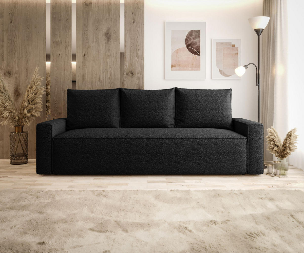 SOFA mit Schlaffunktion SAVIO Quelle 100 - Schwarz, Textil (232/90/90cm) - Bedante