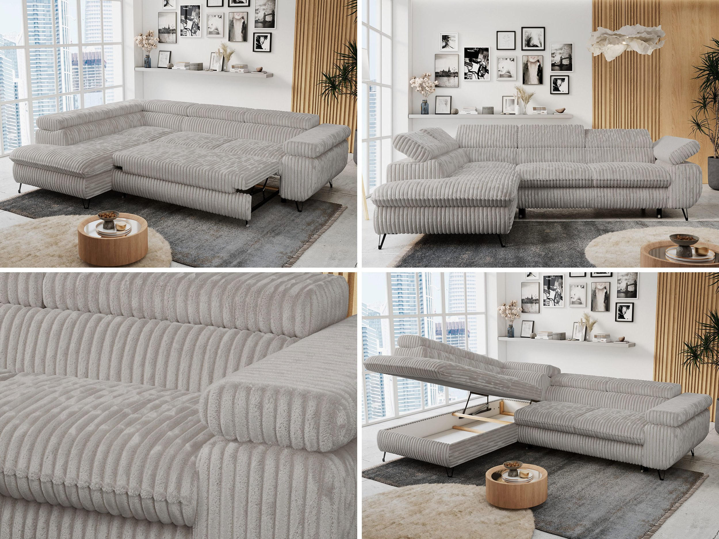 Thumbnail - MKS Ecksofa, Grau, Textil, 3-Sitzer, L-Form,L-Form, 273x208 cm, Oeko-Tex®, Wohnzimmer, Sofas & Couches, Wohnlandschaften...