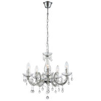 KRONLEUCHTER ACRYLDEKOR CHROM KLAR LED - Klar, Metall (44/44/128cm) - Globo Lighting