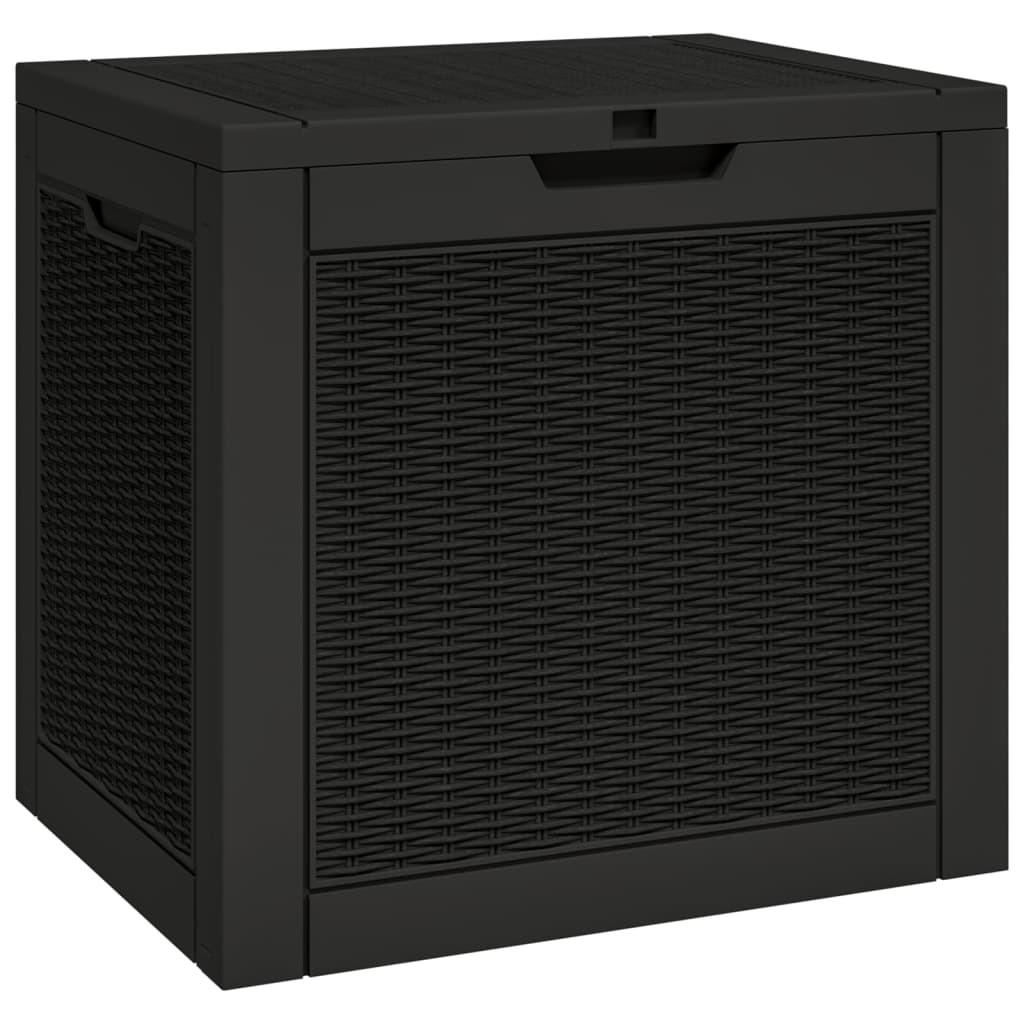 GARTENBOX Schwarz 55,5x43x53 cm Polypropylen - Schwarz, Kunststoff (43/53/55.5cm) - furnicato