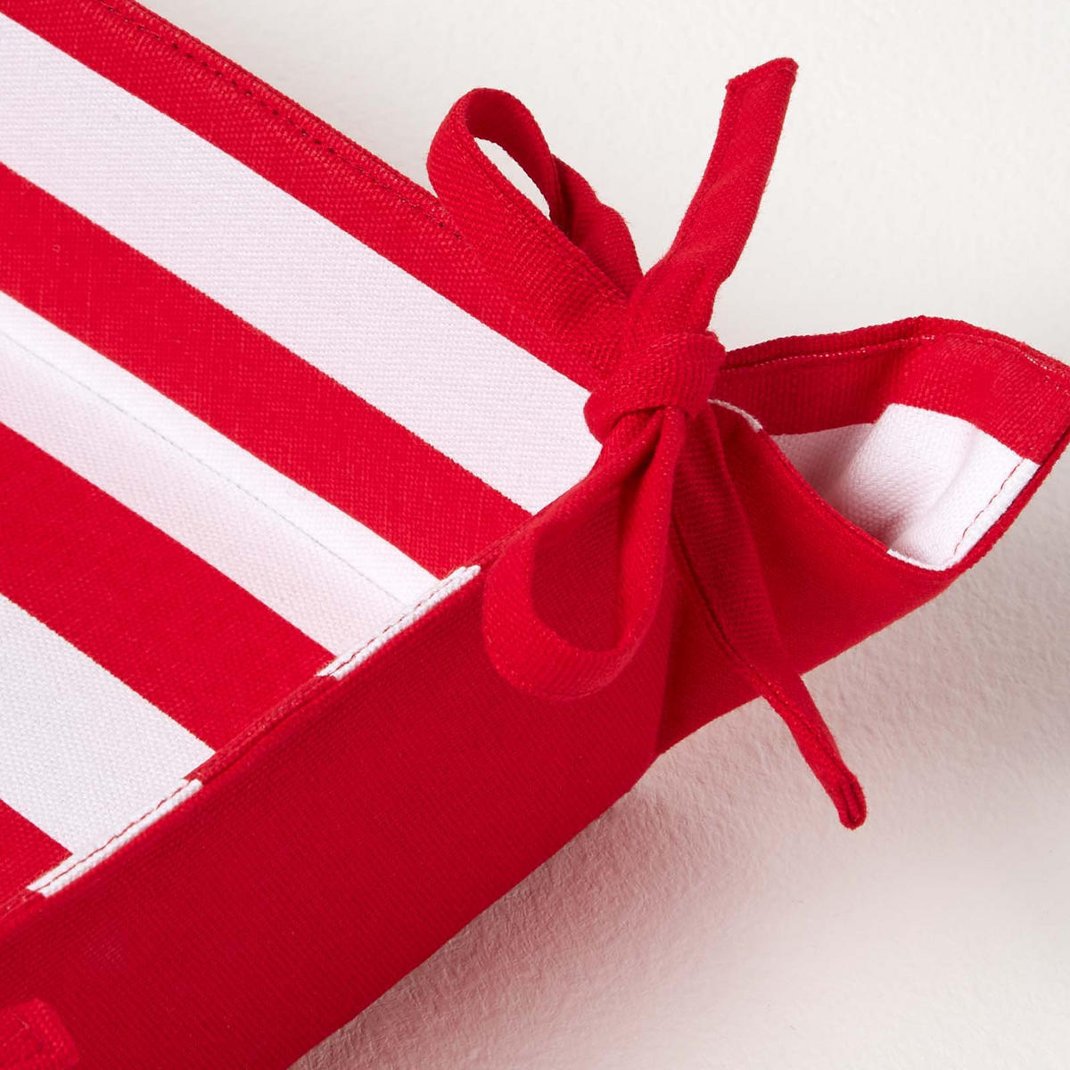 BROTKORB Streifen – faltbar mit Wende-Design - Hellrot, Textil (22/7/22cm) - Homescapes