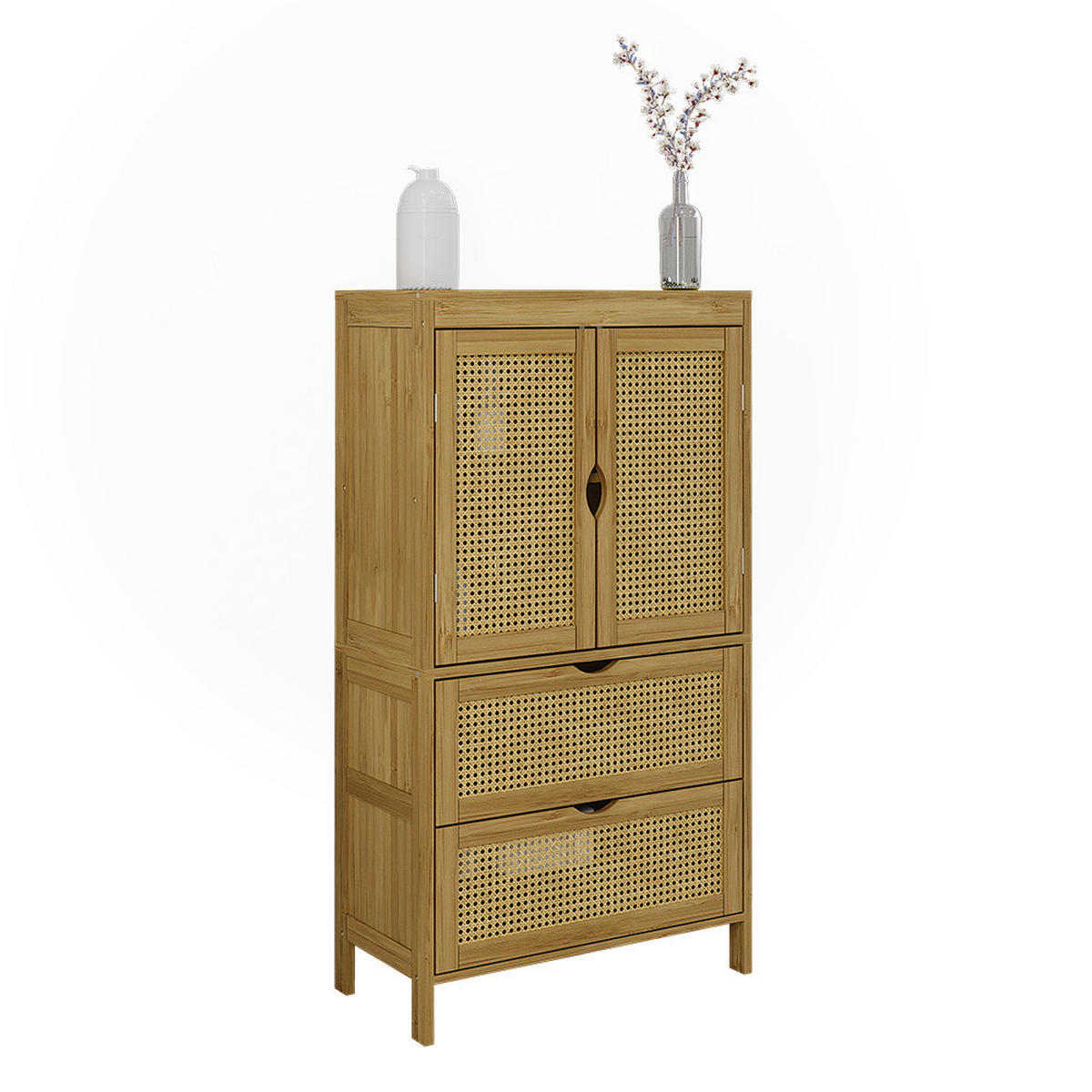 STŘEDNÍ SKŘÍŇKA Liora, Bambus, 60 x 110 cm - zelená barva, kompozitní dřevo (60/110/29cm) - Vicco