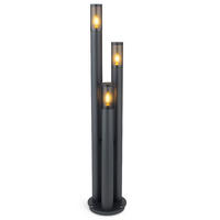 LED STEHLEUCHTE Edelstahl Anthrazit Rauchglas - Anthrazit, Metall (28/28/170cm) - Globo Lighting
