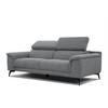 SOFA FIERO 3-Sitzer, grau - Schwarz/Grau, Holzwerkstoff/Textil (212/82/103cm) - Courtois Laville