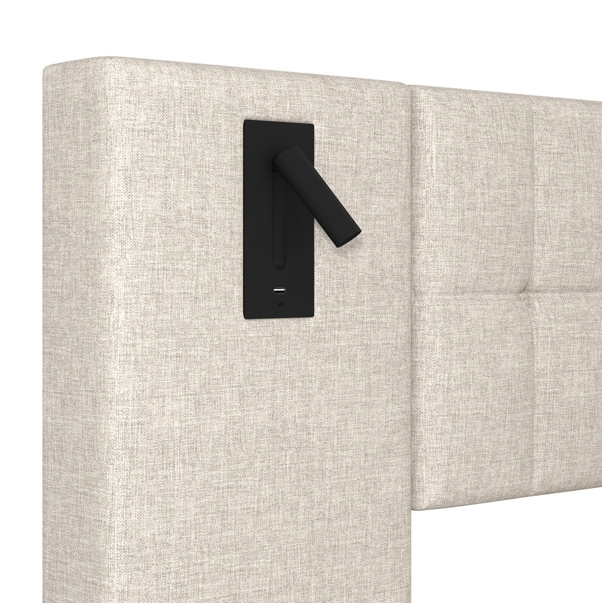 POLSTERBETT 180/200 cm Beige aus Leinen mit LED-Leiste und USB - Beige, Textil (180/200cm) - OKMYHOME