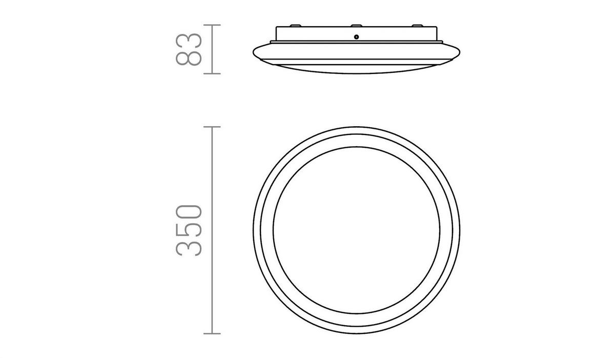 DECKENLEUCHTE AREA LED Opalglas 24 W IP44 - Chromfarben, Glas (35/35/8cm) - Rendl