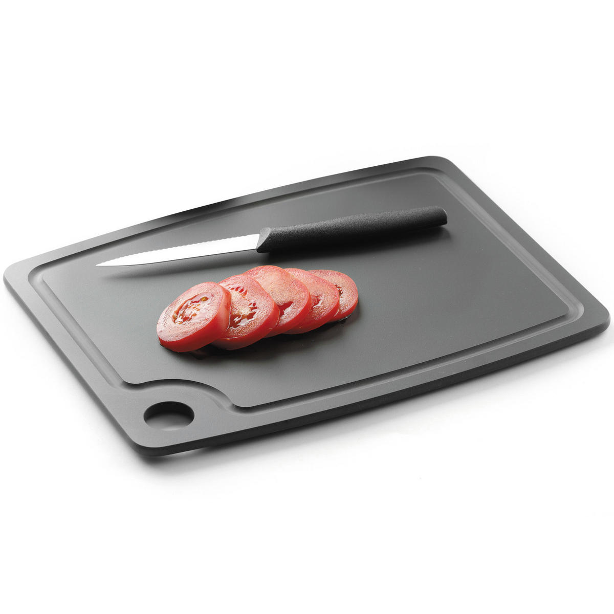 SCHNEIDEBRETT rutschfest – Spülmaschinenfest – Schwarze Holzfaser – 37 x 27,5 cm - Schwarz, Keramik (28/37cm) - Hendi
