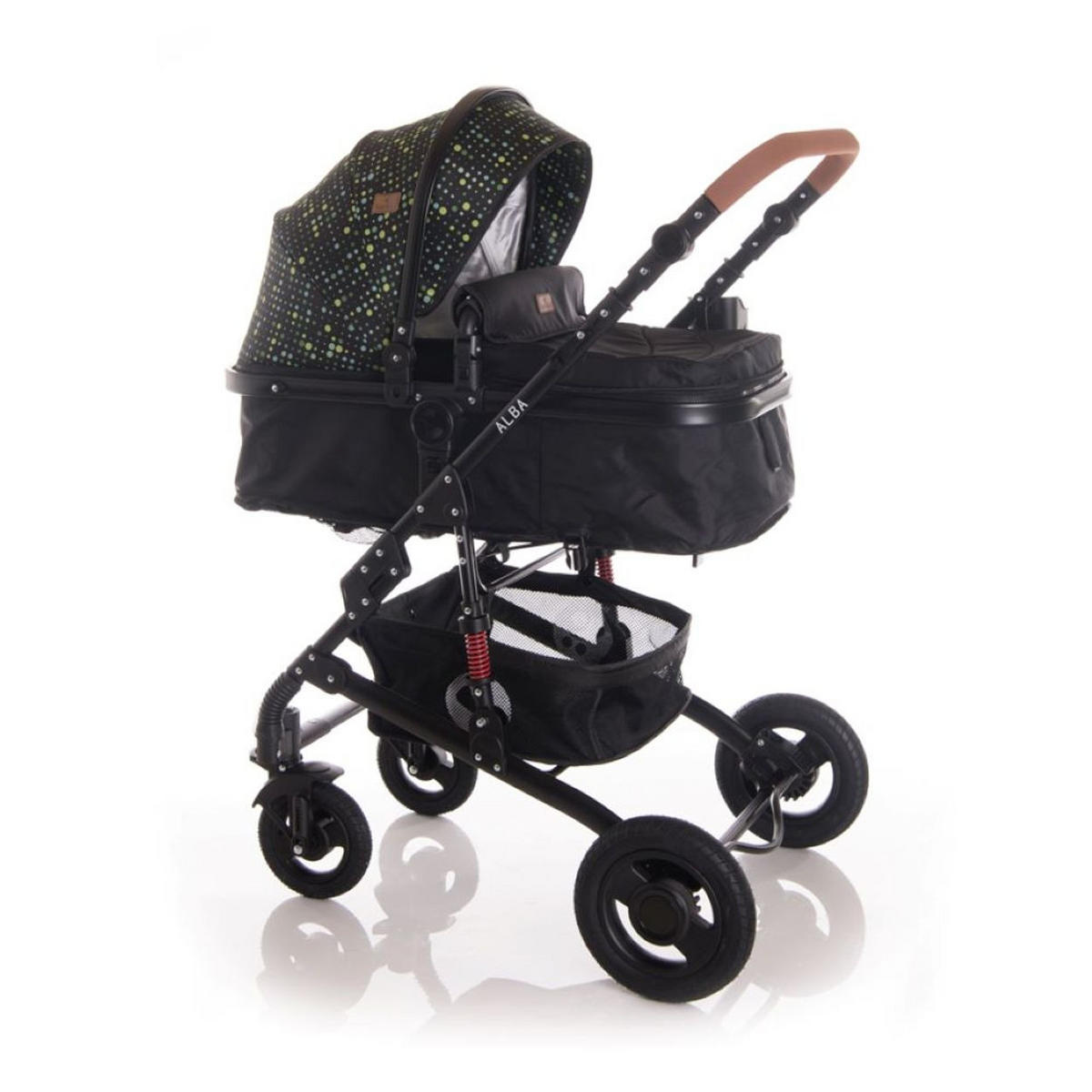 KOMBIKINDERWAGEN Alba 2 in 1 schwarz 2 in 1 Sportsitz Babywanne Gummireifen, einstellbar - Schwarz, Metall (76/58/118cm) - Lorelli