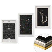 WANDBILDER 3er-Set - 40x60 cm Weißer Rahmen - Nachtdarstellung des Sonnensystems - Weiß, Kunststoff (40/60cm) - ArtPrintCave