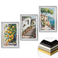 WANDBILDER 3er Set - 40x60 cm Silberner Rahmen - Zitronen, Blumen, Meerblick - Silberfarben, Kunststoff (40/60cm) - ArtPrintCave
