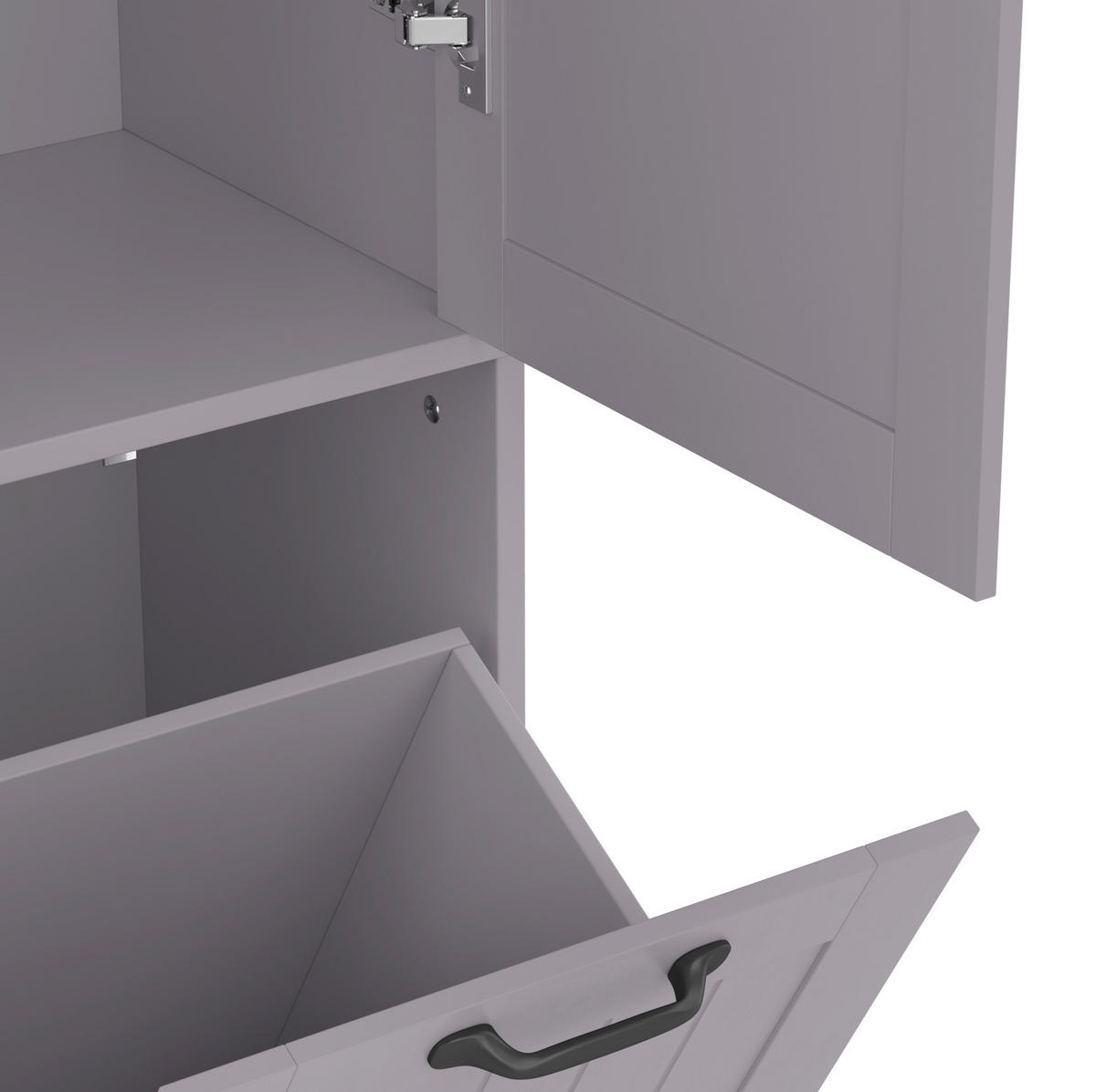 HOCHSCHRANK 78/35/172,7 cm aus MDF mit feuchtigkeitsbeständiger Lackierung und 2 Wäschekörben Grau - Grau, Holzwerkstoff (78/172.7/35cm) - Modenvie