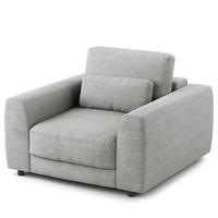 SESSEL - Hellgrau/Schwarz, Kunststoff/Textil (116/80/117cm) - home24